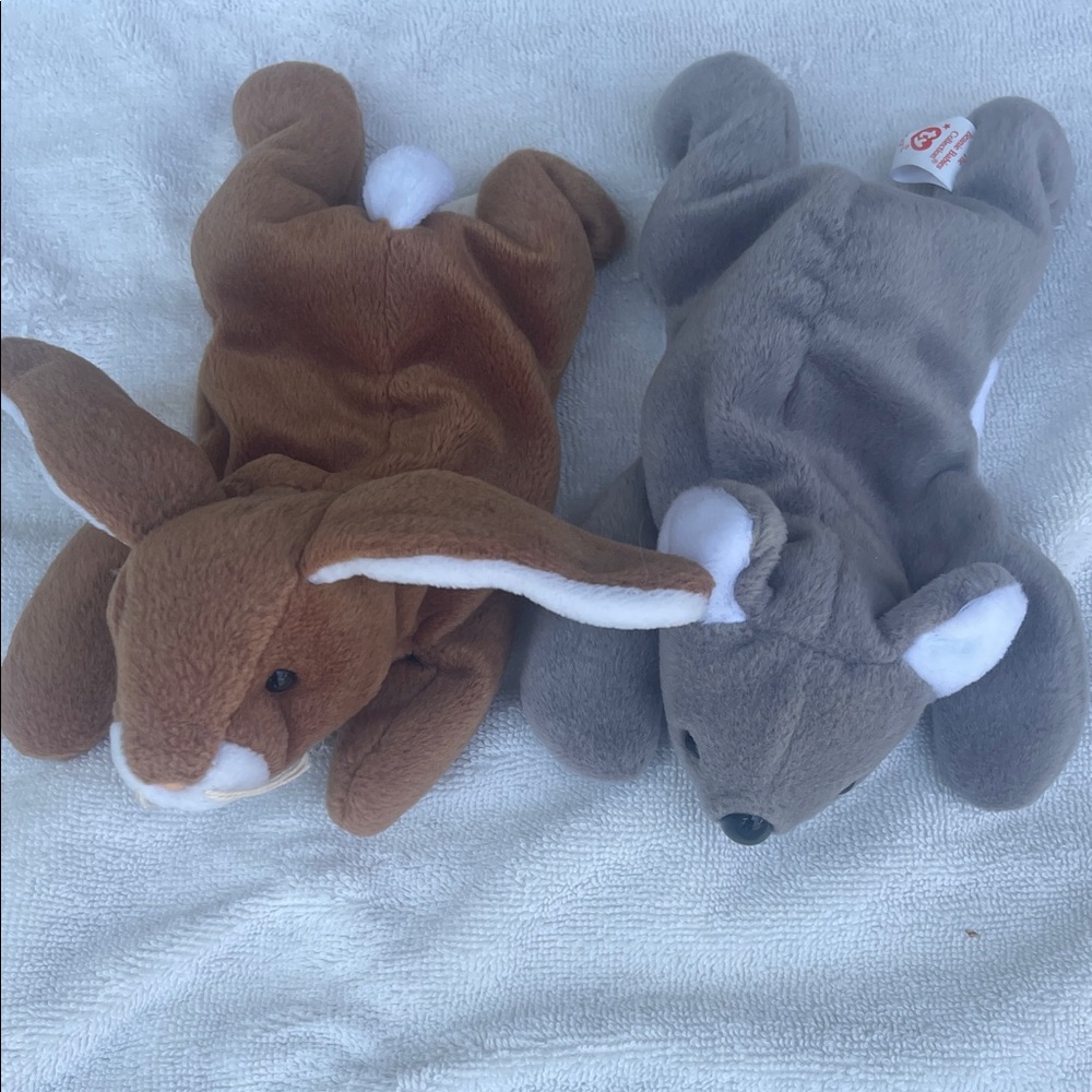 Ty Stuffed Animals Brown and Gray Bunnies‎
